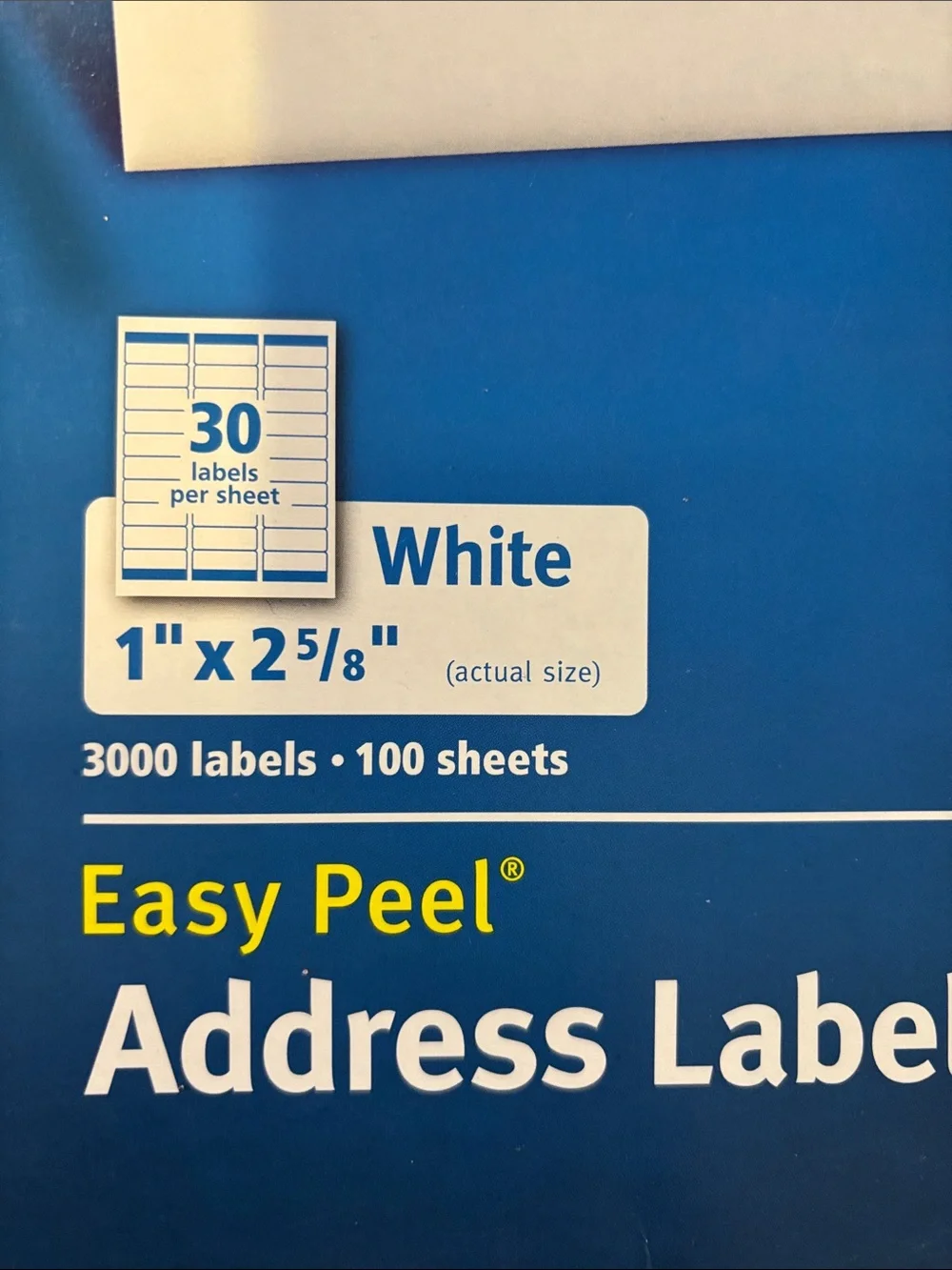 2 Packs, Avery 5160 Address Labels Easy Peel - White, 3000/Pack